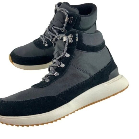 Toms Black Cascada Textile Suede Lace Up Boots - Picture 4 of 8